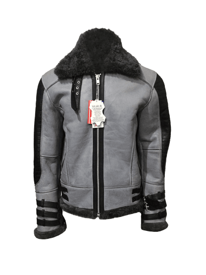 B3 GREY QUILTED STYLE SHEARLING JACKET