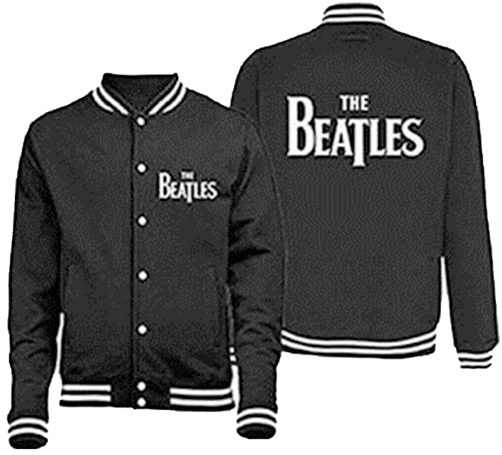 The Beatles Vintage Jacket Drop T Logo Varsity Wool Fleece Sleeve Bomber Jacket - Button Stitched