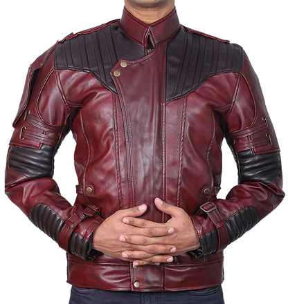 Mens Superhero Thor 4 men's Galaxy Leather Trench Costume Jacket - Button Stitched