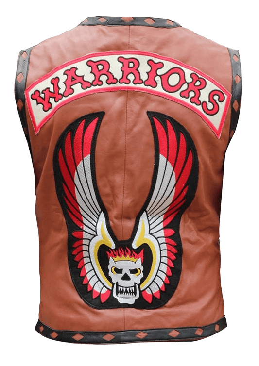 The Warriors Movie Real Leather Vest | Men's Brown Real Leather Vest From Movie "The Warriors"