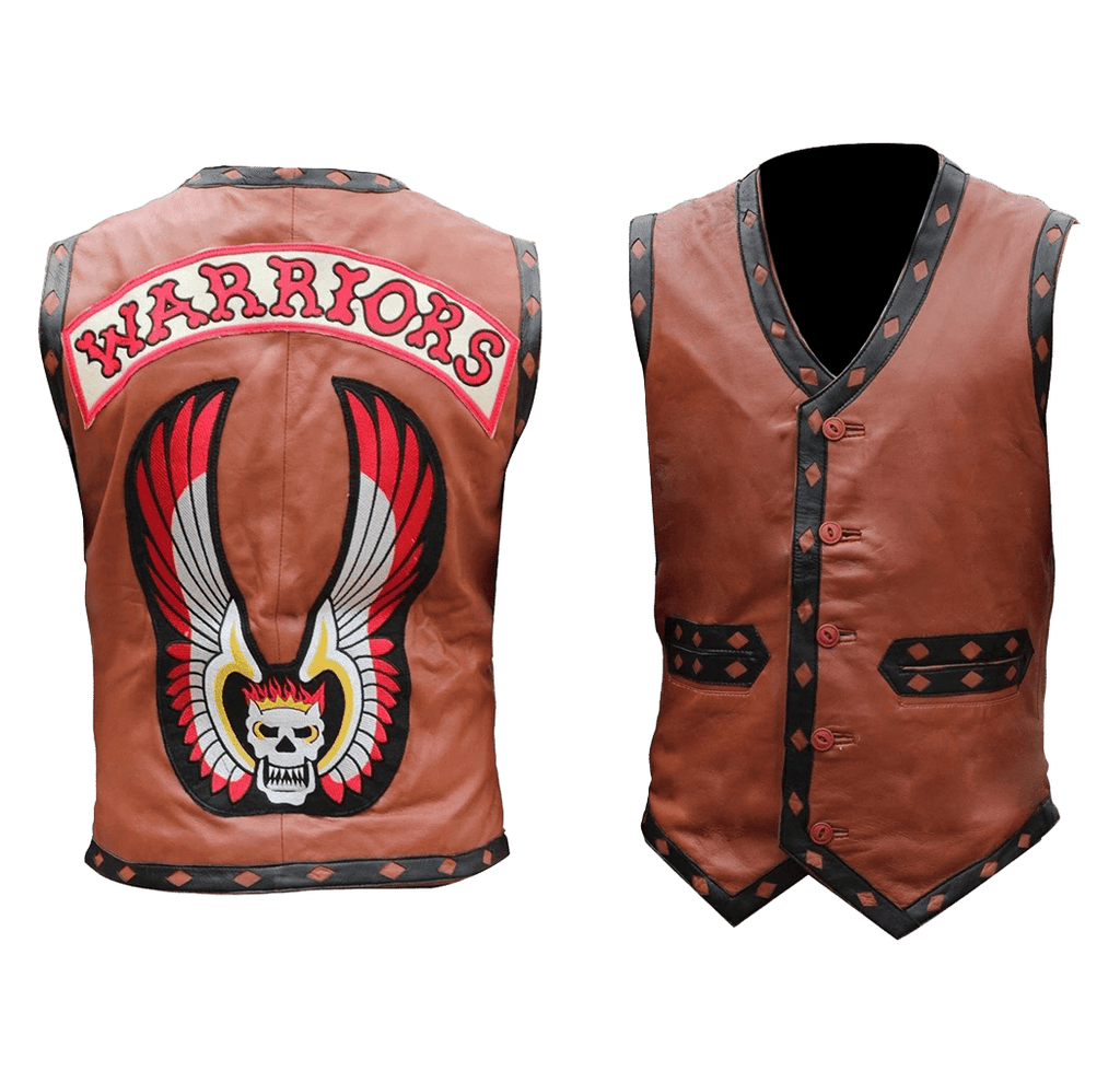 The Warriors Movie Real Leather Vest | Men's Brown Real Leather Vest From Movie "The Warriors"